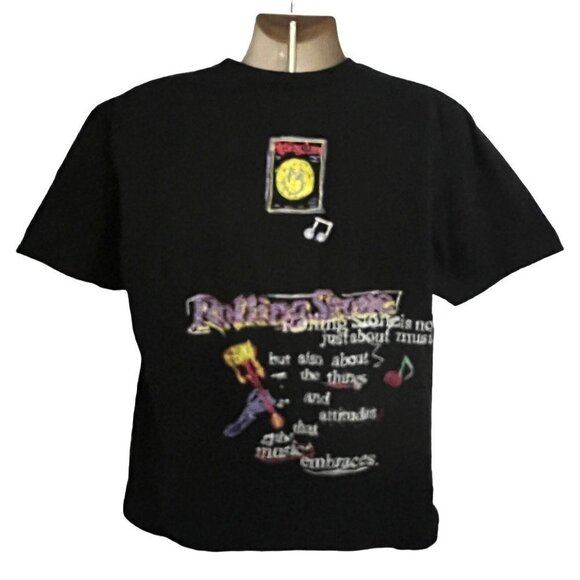Rolling Stone Magazine Music Black Graphic T-Shirt Large Skull Gothic Stretch - Picture 2 of 7